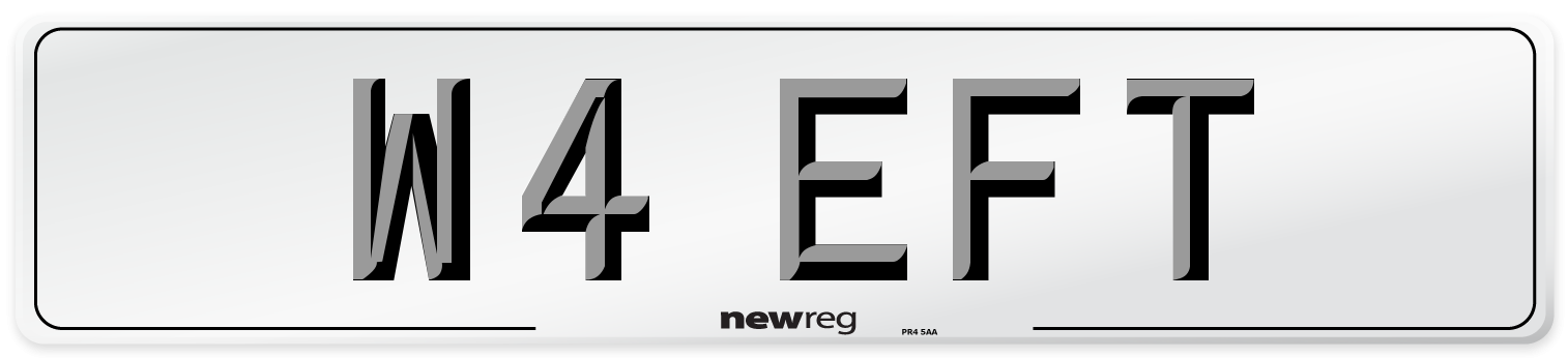 W4 EFT Number Plate from New Reg